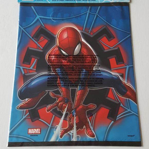 8 pcs Marvel Spiderman Loot Bags Fabor Bags Treat Bags 7.25"x9" in - Picture 2 of 2